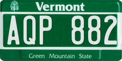 VT license plate AQP882