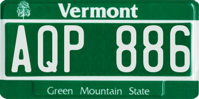 VT license plate AQP886