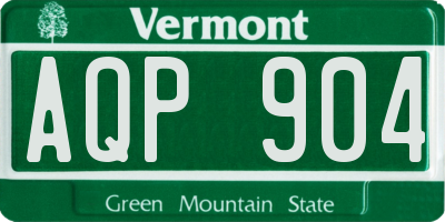 VT license plate AQP904
