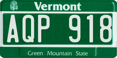 VT license plate AQP918