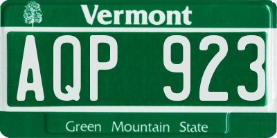 VT license plate AQP923