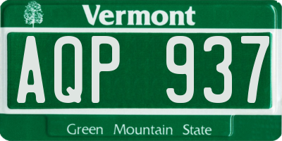 VT license plate AQP937