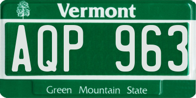 VT license plate AQP963