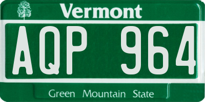 VT license plate AQP964