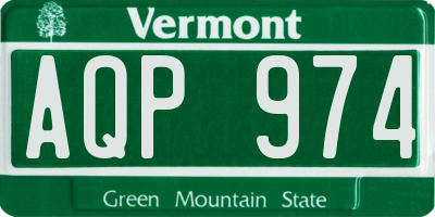 VT license plate AQP974