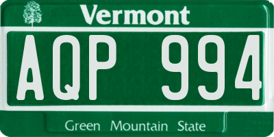 VT license plate AQP994
