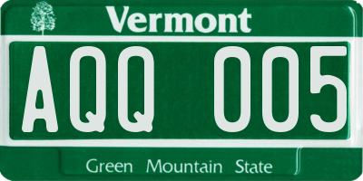 VT license plate AQQ005