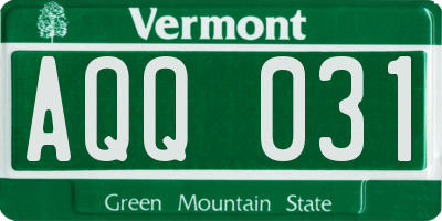 VT license plate AQQ031