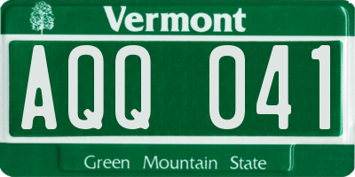 VT license plate AQQ041