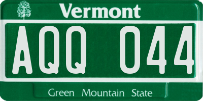 VT license plate AQQ044