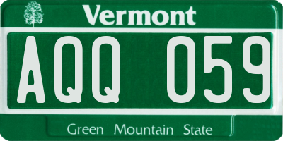VT license plate AQQ059