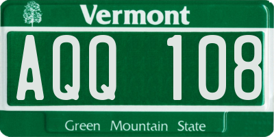VT license plate AQQ108