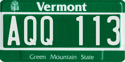 VT license plate AQQ113