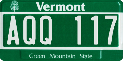 VT license plate AQQ117