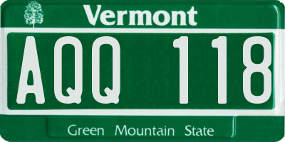 VT license plate AQQ118