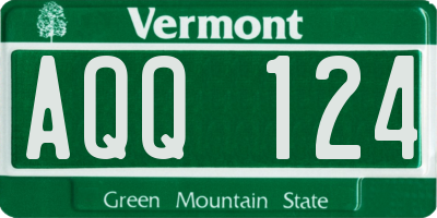 VT license plate AQQ124