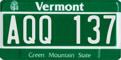 VT license plate AQQ137