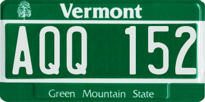 VT license plate AQQ152