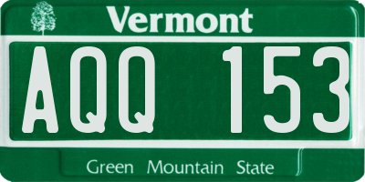 VT license plate AQQ153