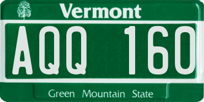 VT license plate AQQ160