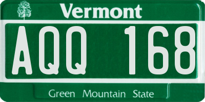 VT license plate AQQ168