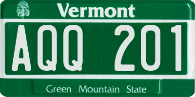 VT license plate AQQ201
