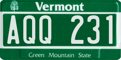 VT license plate AQQ231