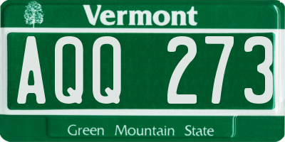 VT license plate AQQ273