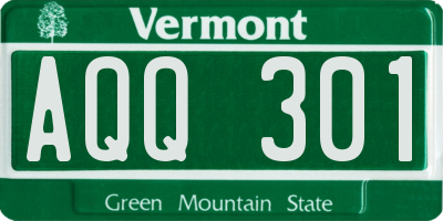 VT license plate AQQ301