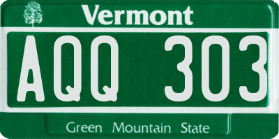 VT license plate AQQ303