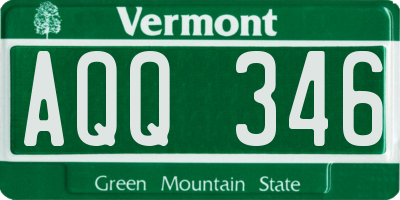 VT license plate AQQ346