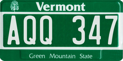 VT license plate AQQ347