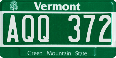 VT license plate AQQ372