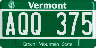 VT license plate AQQ375