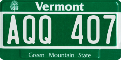 VT license plate AQQ407