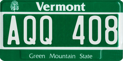 VT license plate AQQ408
