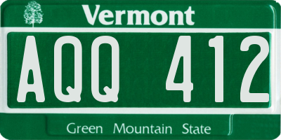 VT license plate AQQ412