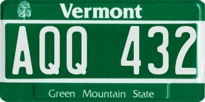 VT license plate AQQ432