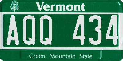VT license plate AQQ434