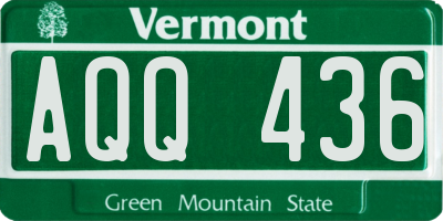 VT license plate AQQ436