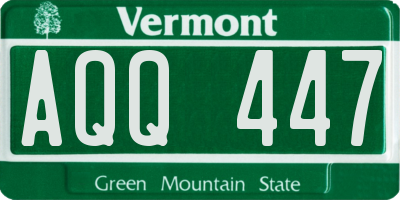 VT license plate AQQ447
