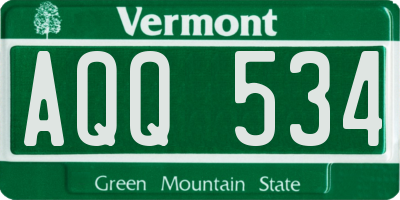 VT license plate AQQ534