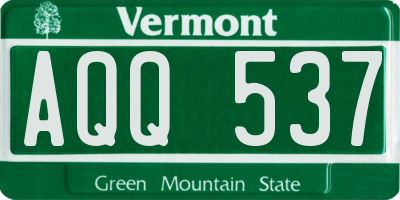 VT license plate AQQ537