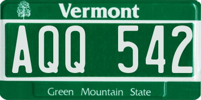 VT license plate AQQ542
