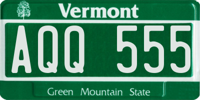 VT license plate AQQ555