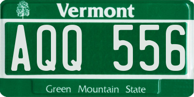 VT license plate AQQ556