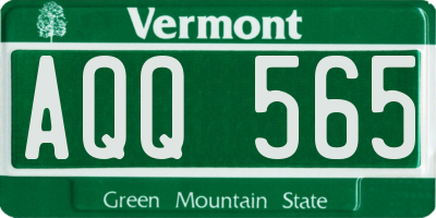 VT license plate AQQ565
