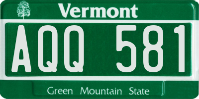 VT license plate AQQ581