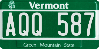 VT license plate AQQ587