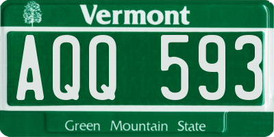 VT license plate AQQ593
